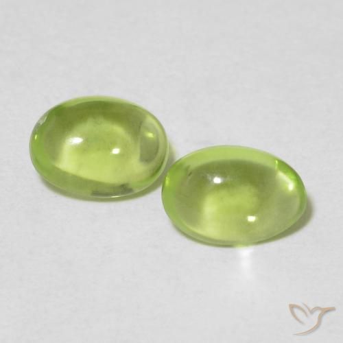 0.88ctw Natural Verde medio Peridoto, Ovalada, Transparente