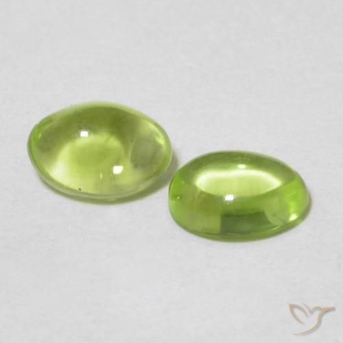 Gemas de Peridoto Verde claro natural de 1.04 ct, Ovalada, Transparente
