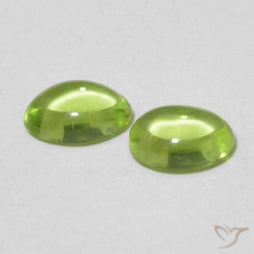 Gemas de Peridoto Verde claro natural de 1.04 ct, Ovalada, Transparente
