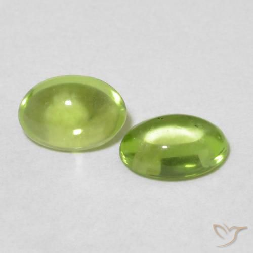 Gemas de Peridoto Verde medio natural de 1.04 ct, Ovalada, Transparente