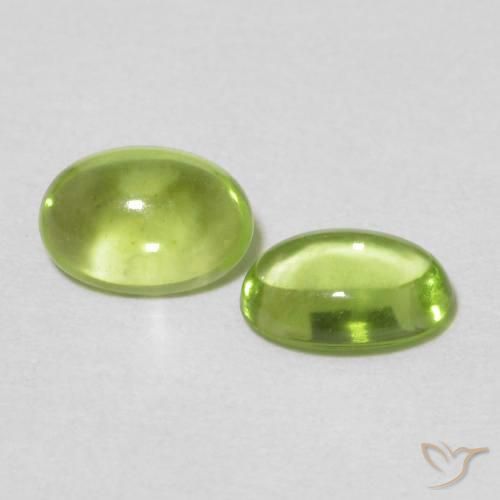 Gemas de Peridoto Verde amarillento natural de 1.01 ct, Ovalada, Transparente