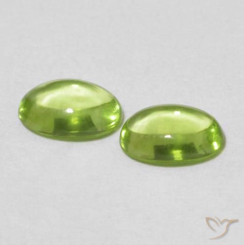 Gemas de Peridoto Verde amarillento natural de 1.01 ct, Ovalada, Transparente