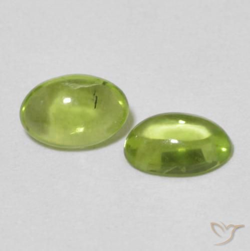 Gemas de Peridoto Verde amarillento natural de 0.98 ct, Ovalada, Transparente