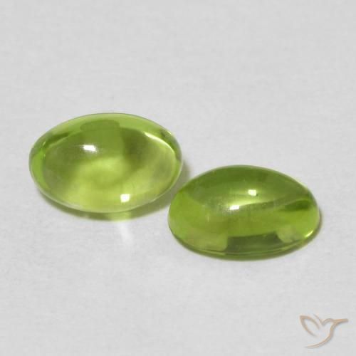 Gemas de Peridoto Verde vivo natural de 1.18 ct, Ovalada, Transparente