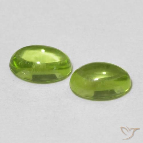 Gemas de Peridoto Verde vivo natural de 1.18 ct, Ovalada, Transparente