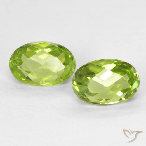 Gemas de Peridoto Verde amarillento natural de 1.32 ct, Ovalada, VVS-VS