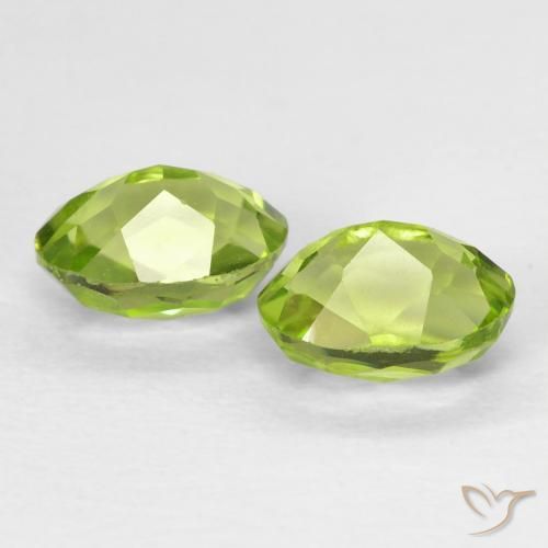 Gemas de Peridoto Verde amarillento natural de 1.32 ct, Ovalada, VVS-VS