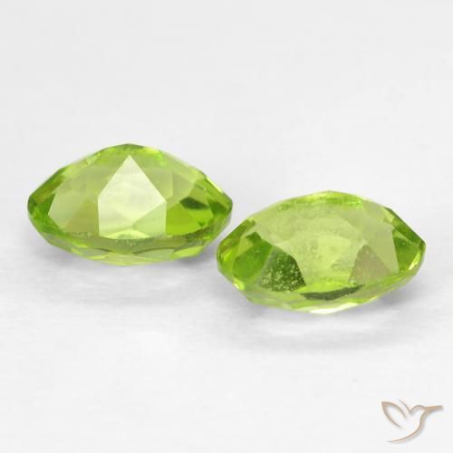 Gemas de Peridoto Verde vivo natural de 1.28 ct, Ovalada, VS