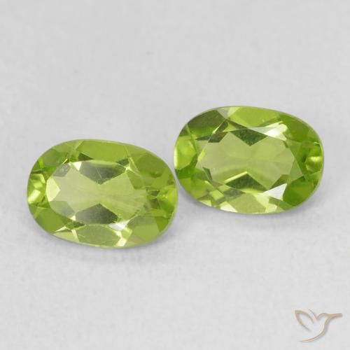 Gemas de Peridoto Verde vivo natural de 1.77 ct, Ovalada, VS