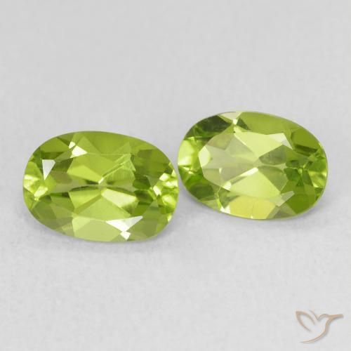 Gemas de Peridoto Verde medio natural de 1.68 ct, Ovalada, VVS-VS