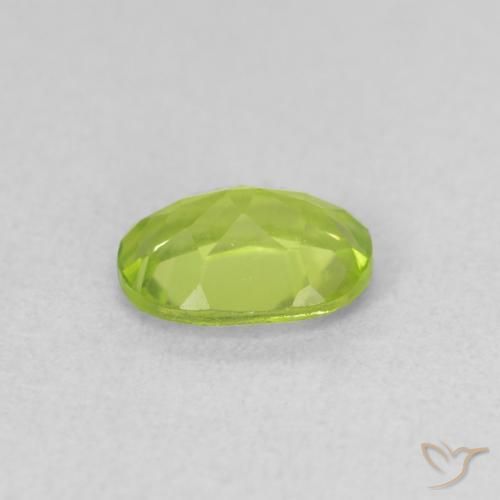 Peridoto Verde amarillento intenso natural de 0.97 ct, Ovalada, VVS-VS