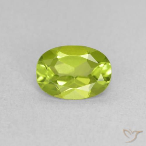 0.79ct Natural Verde amarillento Peridoto, Ovalada, VVS-VS