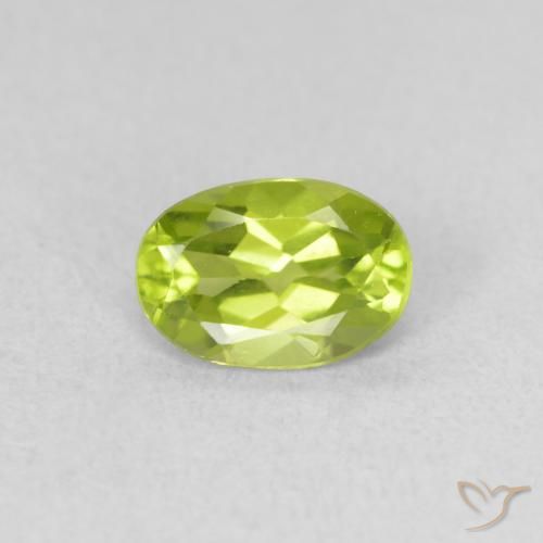 0.83ct Natural Verde amarillento intenso Peridoto, Ovalada, VVS-VS