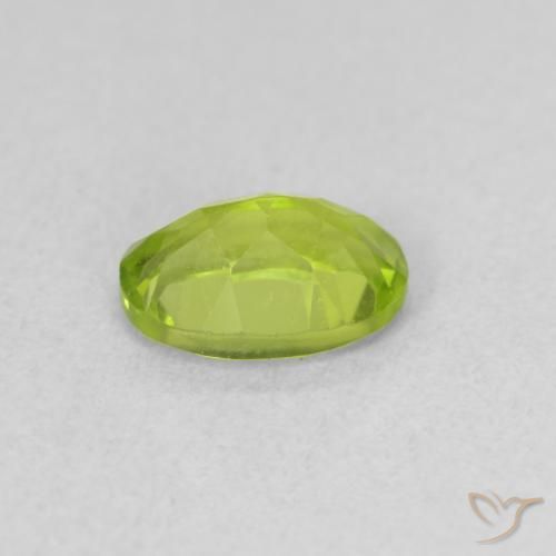 Peridoto Verde amarillento intenso natural de 0.95 ct, Ovalada, VVS-VS