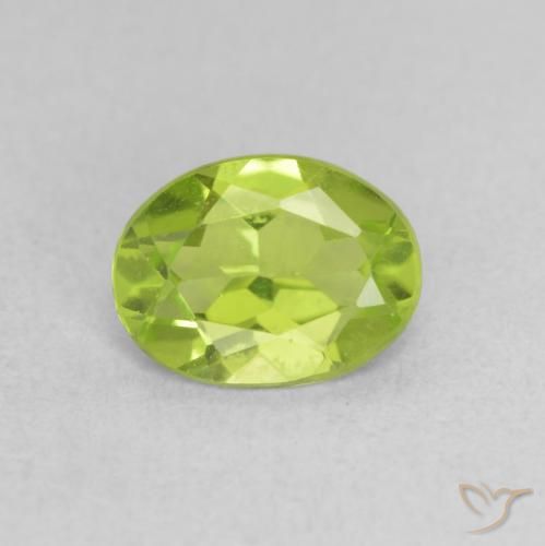 1.07ct Natural Verde amarillento intenso Peridoto, Ovalada, VVS-VS