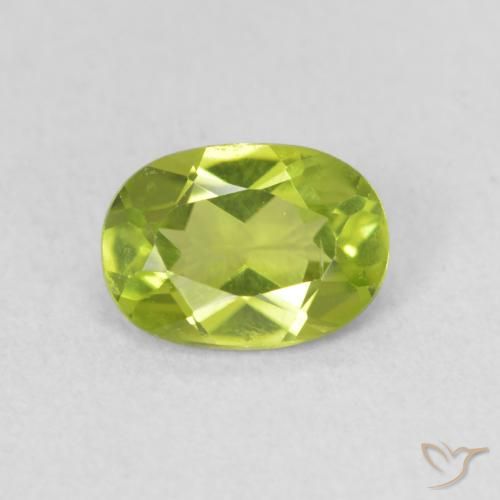 0.91ct Natural Verde amarillento intenso Peridoto, Ovalada, VS