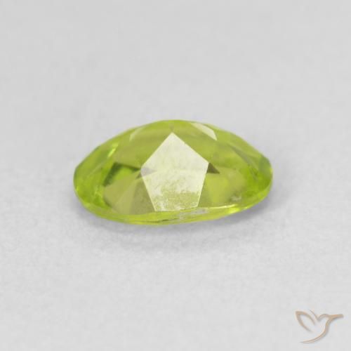 Peridoto Verde amarillento intenso natural de 0.91 ct, Ovalada, VS