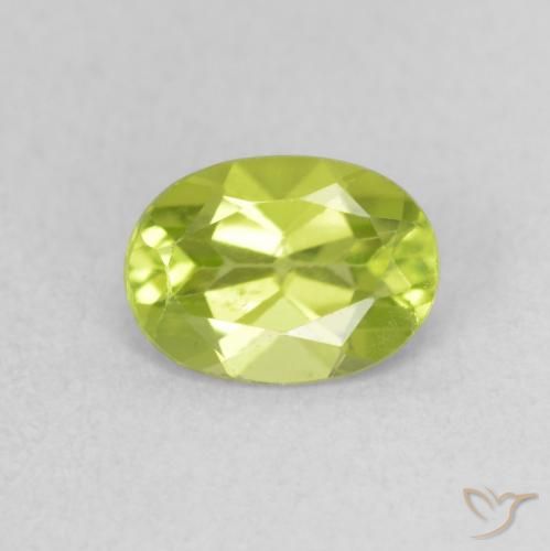 0.87ct Natural Verde amarillento intenso Peridoto, Ovalada, VS