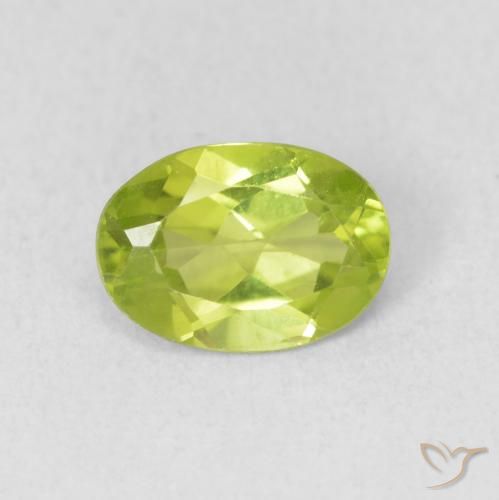 0.85ct Natural Verde amarillento intenso Peridoto, Ovalada, VS