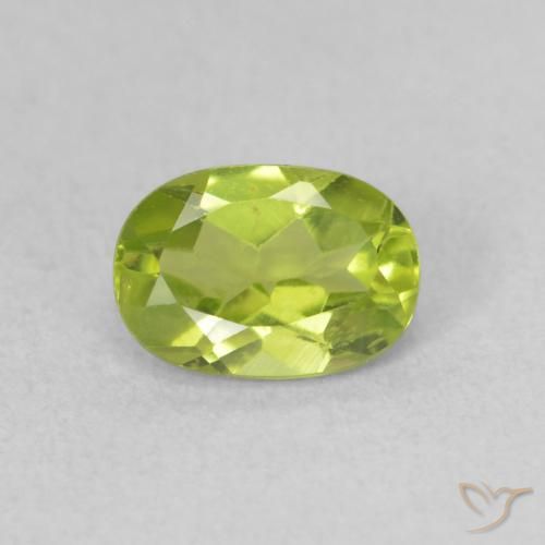 0.92ct Natural Verde amarillento Peridoto, Ovalada, VS