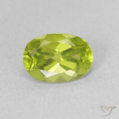 0.98ct Natural Verde amarillento intenso Peridoto, Ovalada, VS