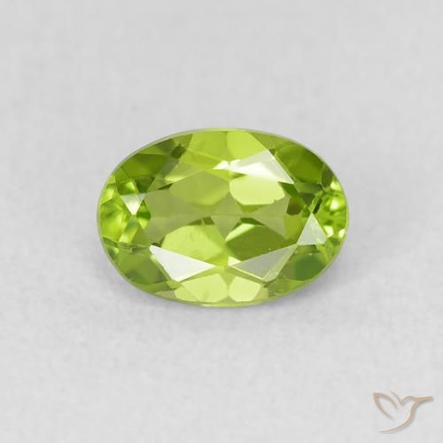 1.02ct Natural Verde vivo Peridoto, Ovalada, VS