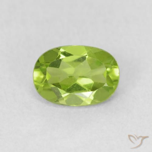 0.96ct Natural Verde vivo Peridoto, Ovalada, VS