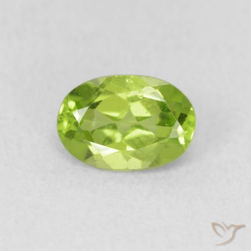 0.86ct Natural Verde vivo Peridoto, Ovalada, VS
