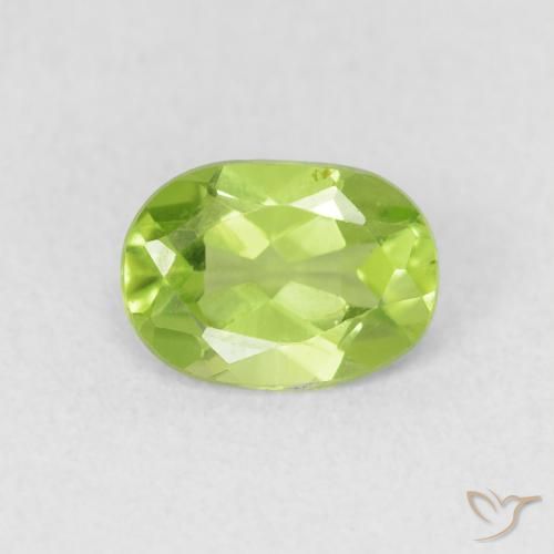 0.96ct Natural Verde claro Peridoto, Ovalada, VS