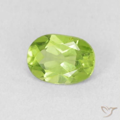 Peridoto Verde claro natural de 0.96 ct, Ovalada, VS