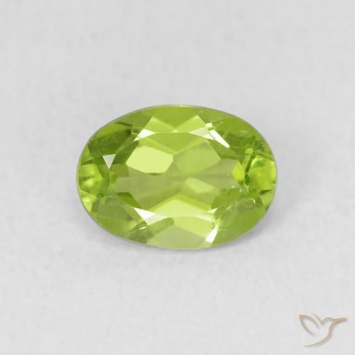 0.91ct Natural Verde vivo Peridoto, Ovalada, VS