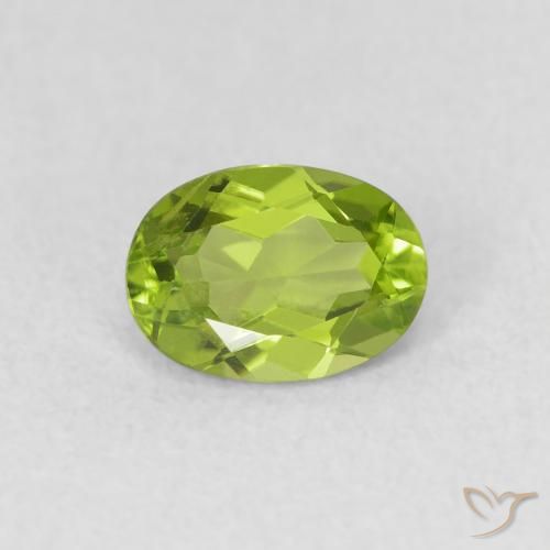 0.86ct Natural Verde vivo Peridoto, Ovalada, VS