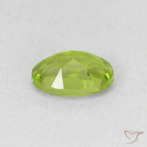 Peridoto Verde vivo natural de 0.98 ct, Ovalada, VS