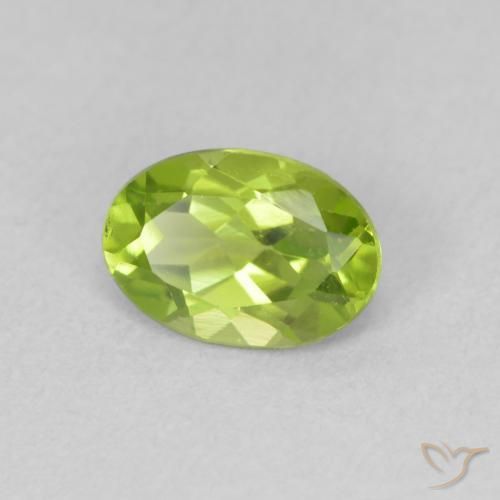 Peridoto Verde amarillento natural de 0.85 ct, Ovalada, VS