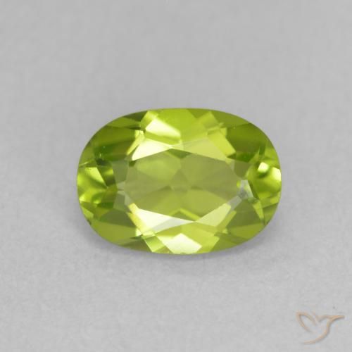 0.96ct Natural Verde amarillento Peridoto, Ovalada, VS