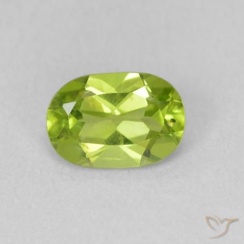 0.86ct Natural Verde amarillento intenso Peridoto, Ovalada, VS