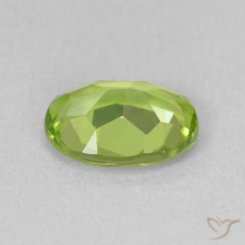 Peridoto Verde vivo natural de 1.18 ct, Ovalada, VS