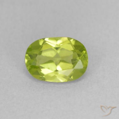 0.94ct Natural Verde amarillento intenso Peridoto, Ovalada, VVS-VS