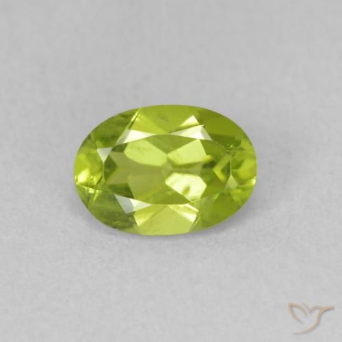 0.92ct Natural Verde amarillento Peridoto, Ovalada, VVS-VS