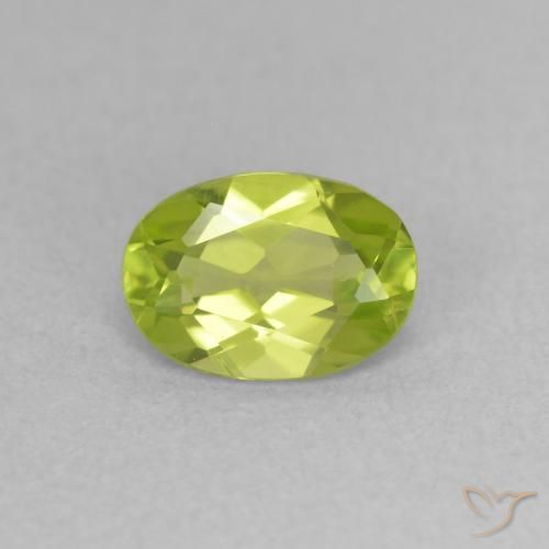 0.87ct Natural Verde claro Peridoto, Ovalada, VVS-VS