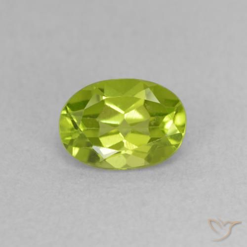 0.86ct Natural Verde amarillento Peridoto, Ovalada, VVS-VS