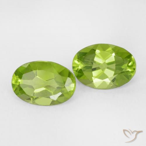 Gemas de Peridoto Verde medio natural de 1.57 ct, Ovalada, VVS-VS
