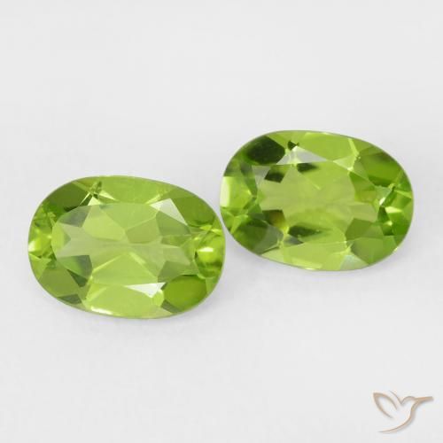 Gemas de Peridoto Verde vivo natural de 1.89 ct, Ovalada, VVS-VS