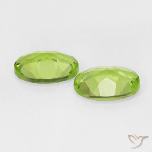 Gemas de Peridoto Verde vivo natural de 1.56 ct, Ovalada, VVS-VS