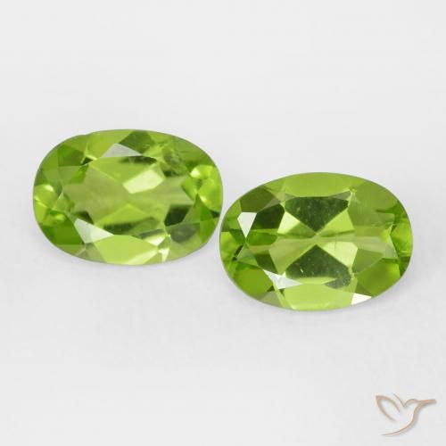 Gemas de Peridoto Verde vivo natural de 1.75 ct, Corte Óvalo, VS