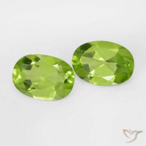 Gemas de Peridoto Verde vivo natural de 1.75 ct, Corte Óvalo, VS