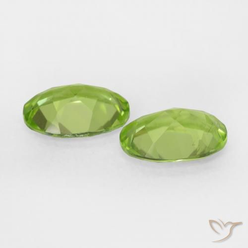 Gemas de Peridoto Verde vivo natural de 1.64 ct, Ovalada, VS