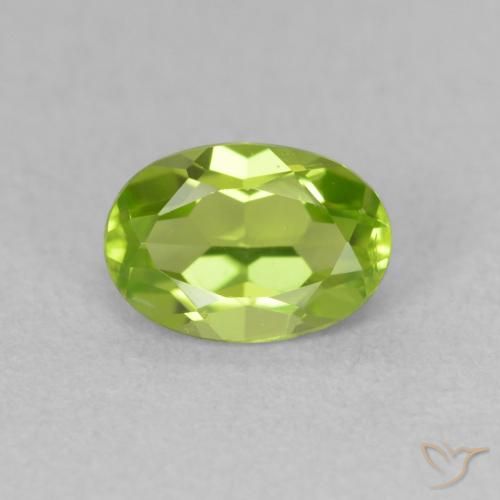 0.96ct Natural Verde vivo Peridoto, Ovalada, VS