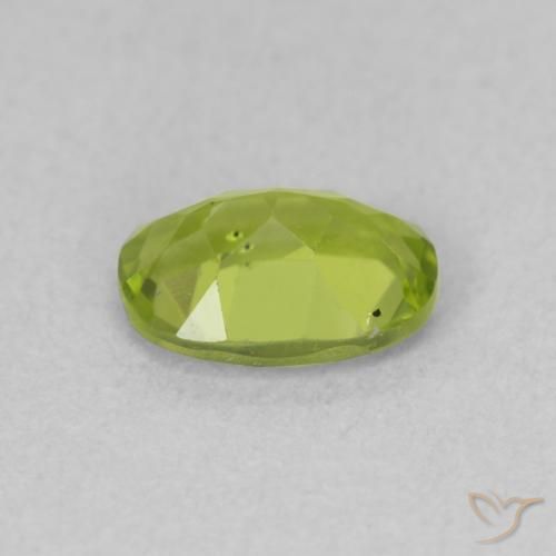 Peridoto Verde amarillento natural de 0.96 ct, Ovalada, VS