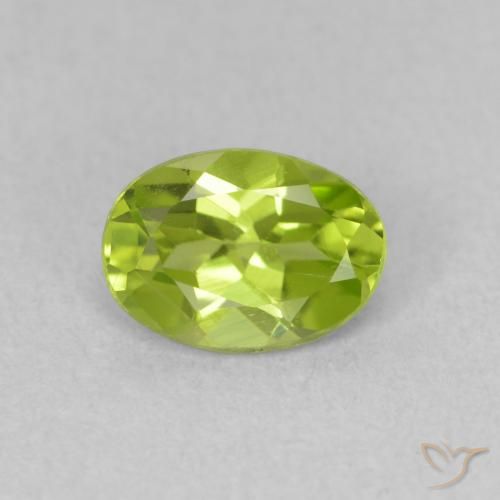0.87ct Natural Verde vivo Peridoto, Ovalada, VVS-VS